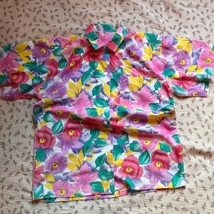 Vintage Floral Button-Up Shirt